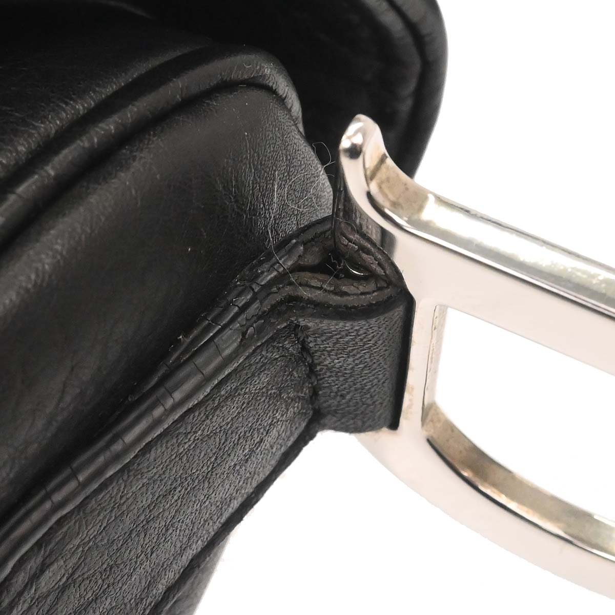 Christian Dior Black Leather Saddle Handbag