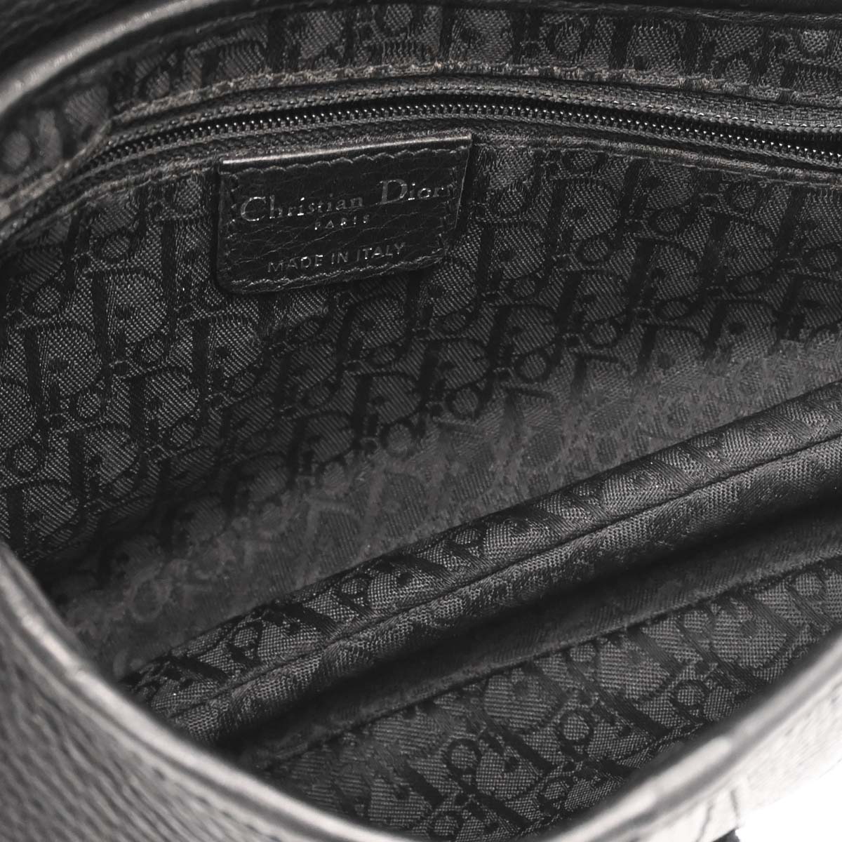 Christian Dior Black Leather Saddle Handbag