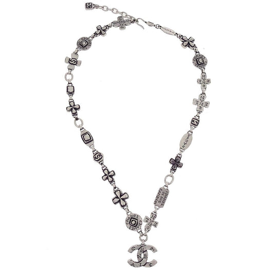 Chanel CC Chain Necklace Pendant Silver 99A