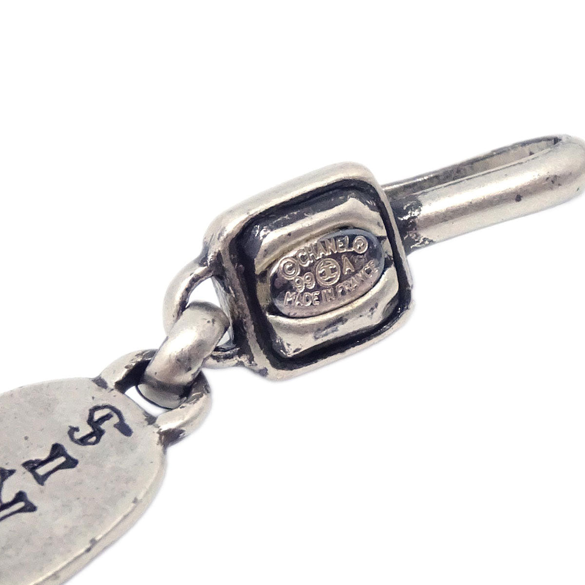 Chanel CC Chain Necklace Pendant Silver 99A