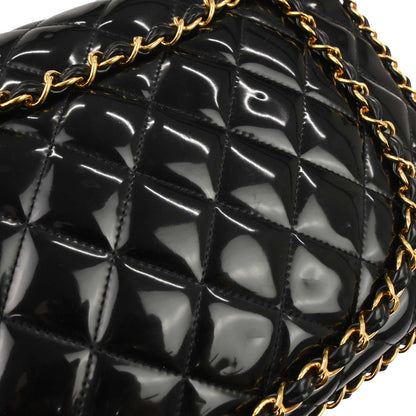 Chanel Black Patent Leather Maxi Classic Flap Shoulder Bag