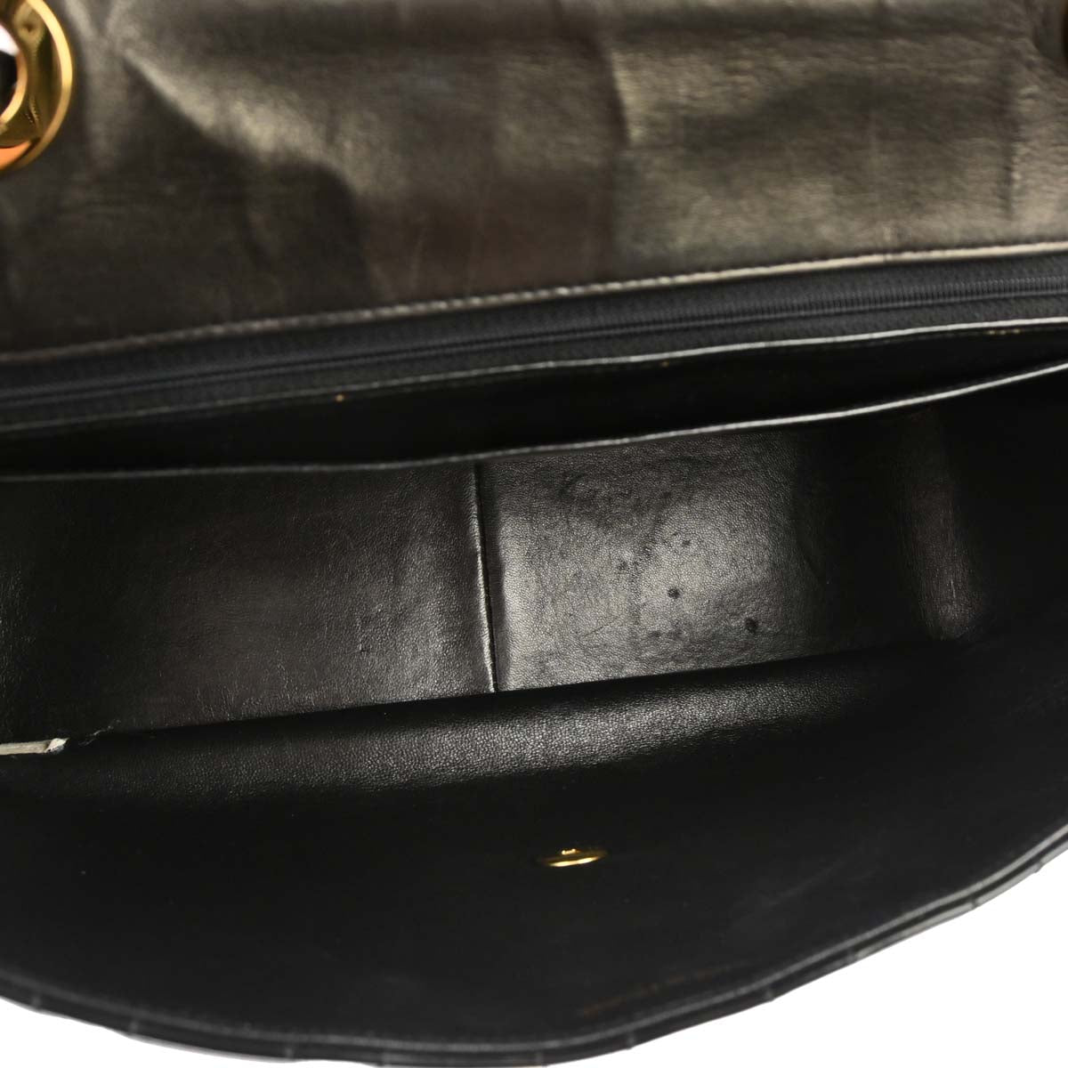 Chanel Black Patent Leather Maxi Classic Flap Shoulder Bag