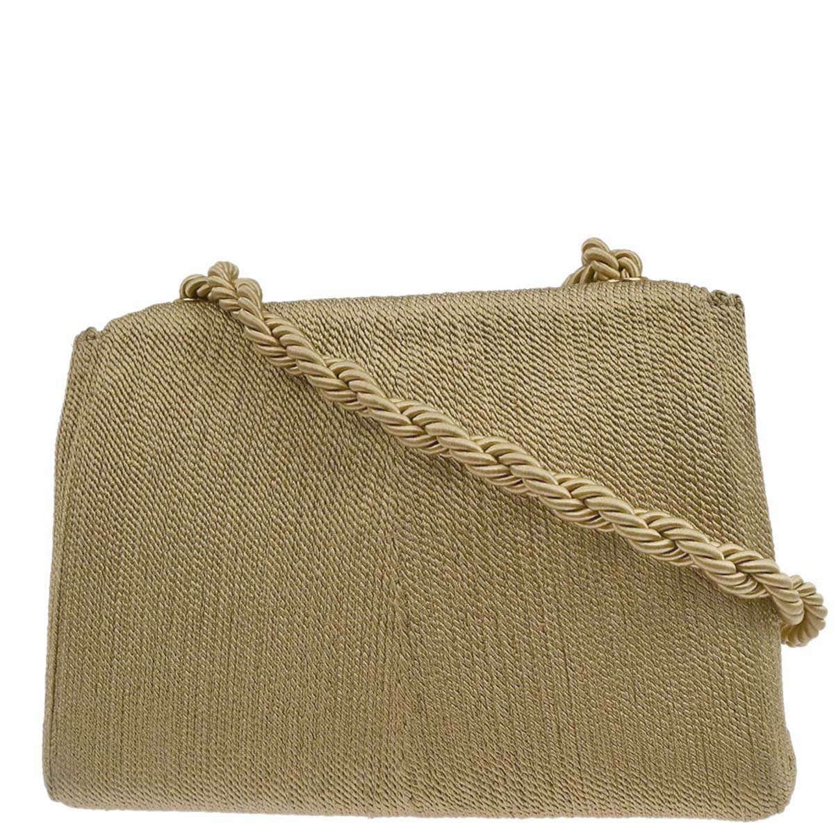 Chanel Beige Silk Rope Shoulder Bag