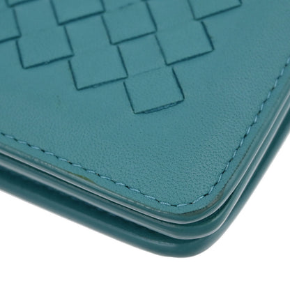 Bottega Veneta Blue Lambskin Intrecciato WOC Shoulder Bag