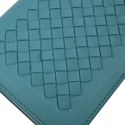 Bottega Veneta Blue Lambskin Intrecciato WOC Shoulder Bag