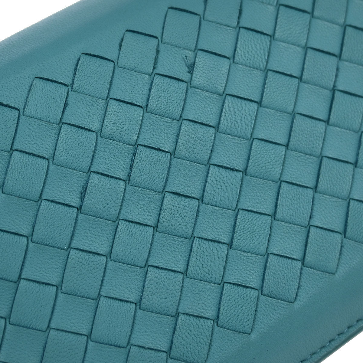 Bottega Veneta Blue Lambskin Intrecciato WOC Shoulder Bag