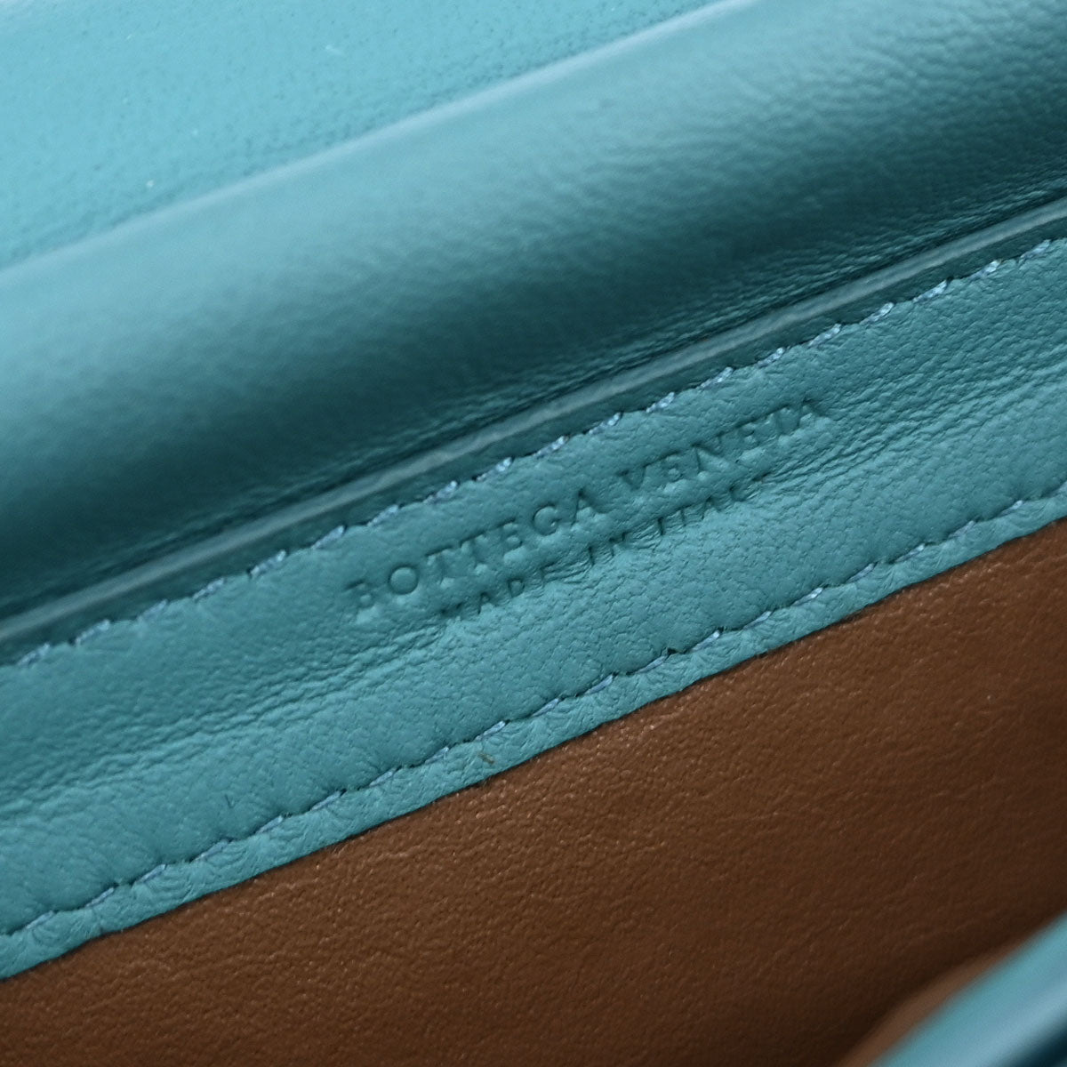 Bottega Veneta Blue Lambskin Intrecciato WOC Shoulder Bag