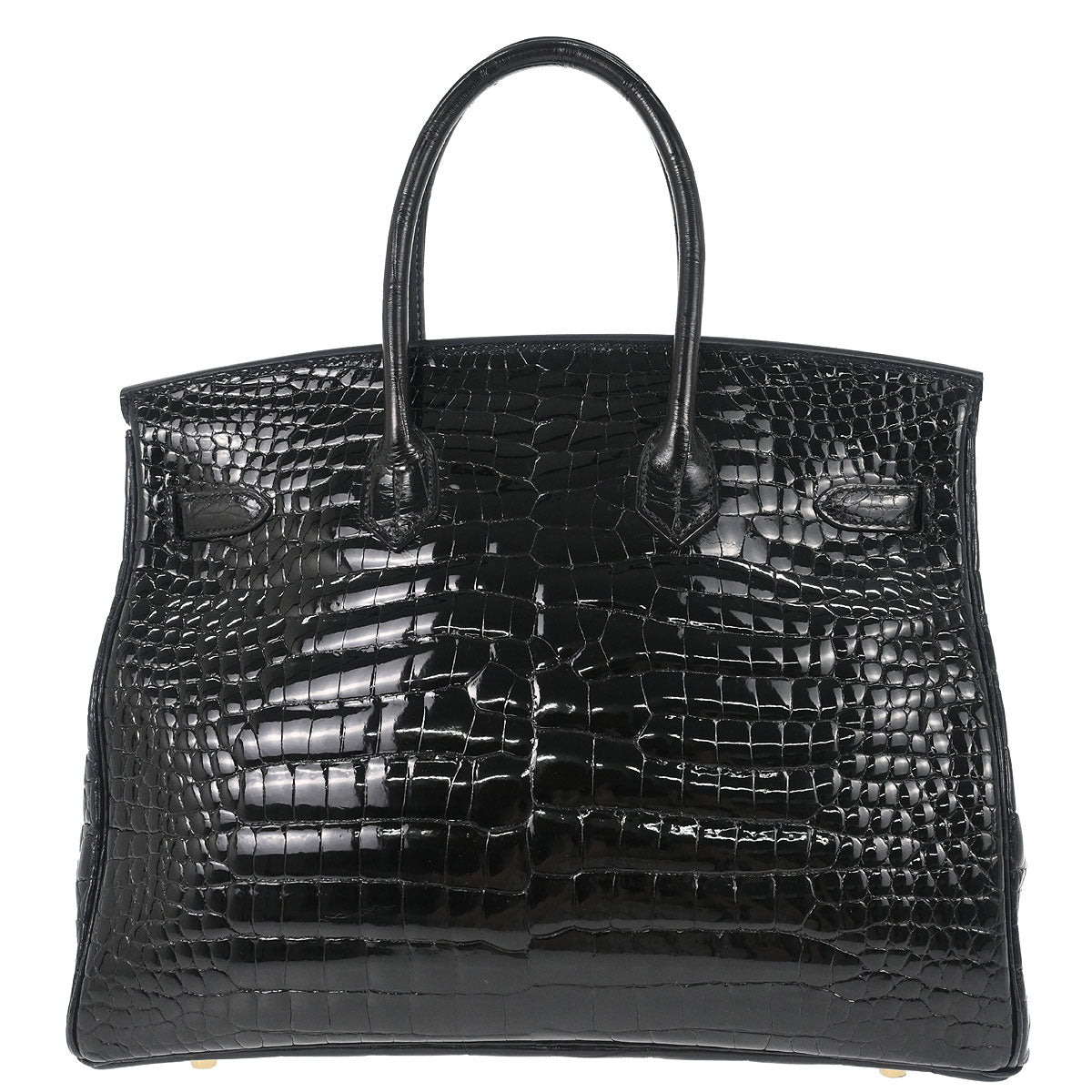 Hermes * 2013 Black Porosus Birkin 35 Handbag