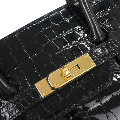 Hermes * 2013 Black Porosus Birkin 35 Handbag