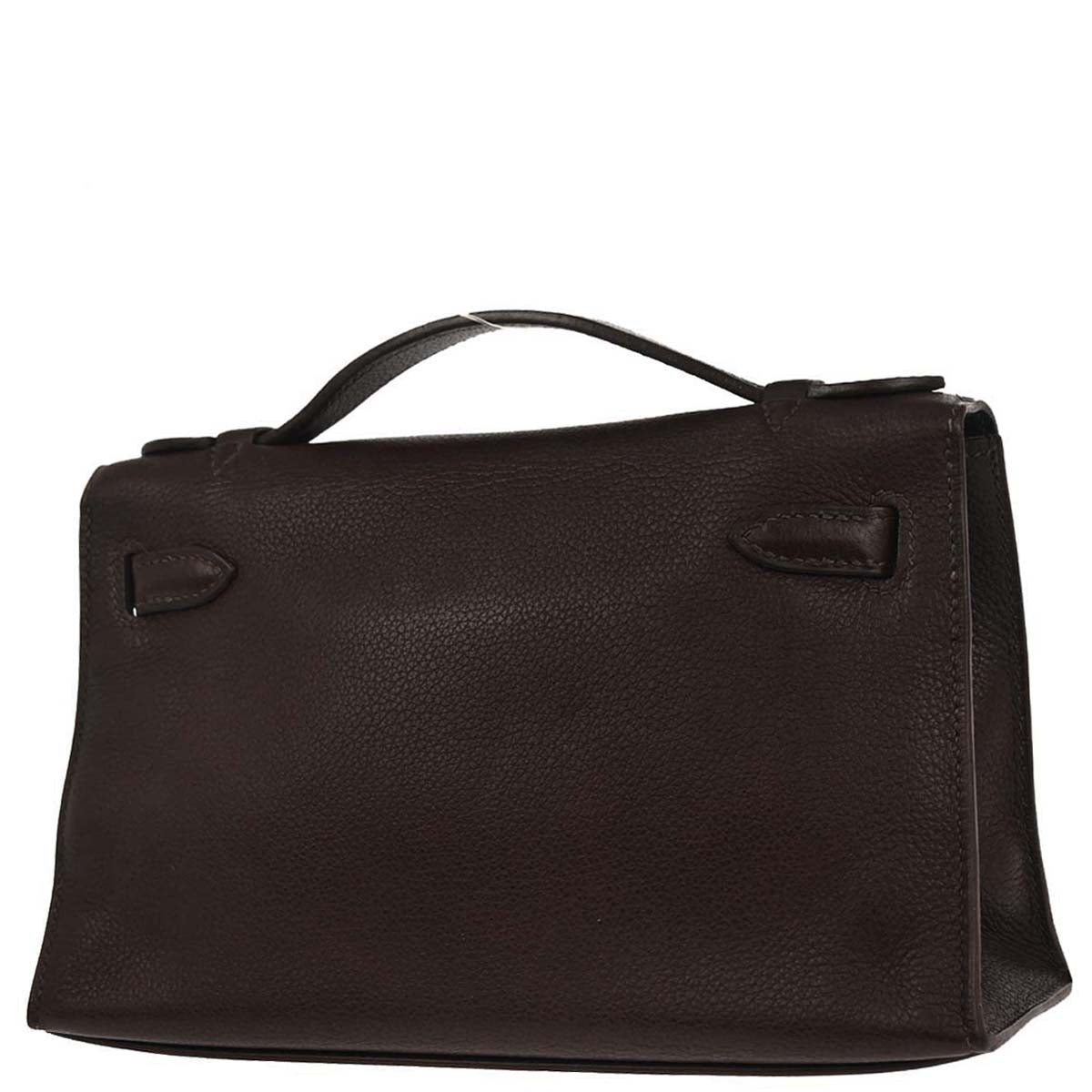 Hermes Havane Evergrain Kelly Pochette Handbag