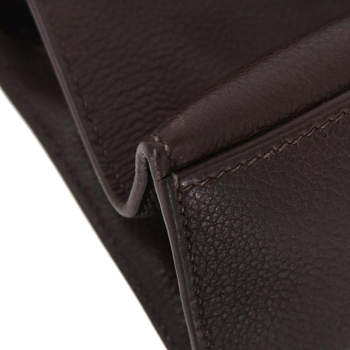 Hermes Havane Evergrain Kelly Pochette Handbag