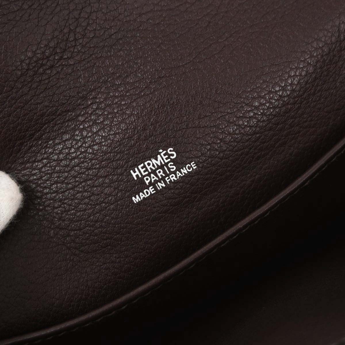 Hermes Havane Evergrain Kelly Pochette Handbag