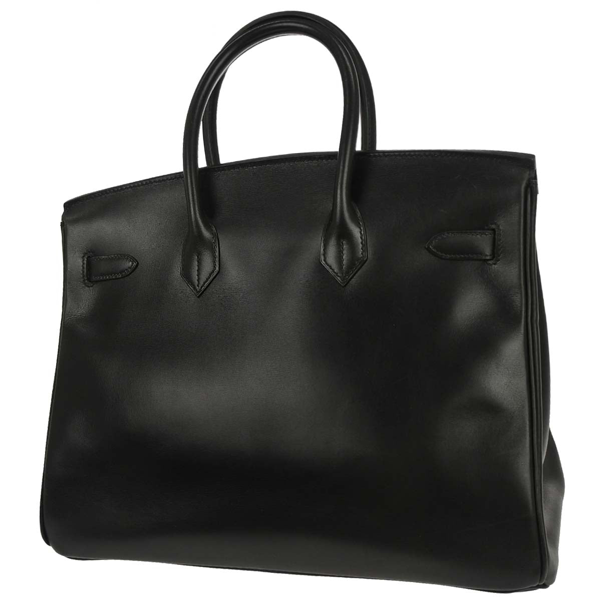 Hermes Black Box Calf Birkin 35 Handbag