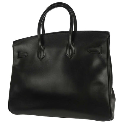 Hermes Black Box Calf Birkin 35 Handbag