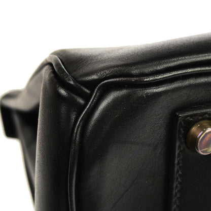 Hermes Black Box Calf Birkin 35 Handbag