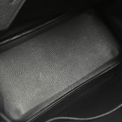 Hermes Black Togo Haut a Courroies 32 Handbag