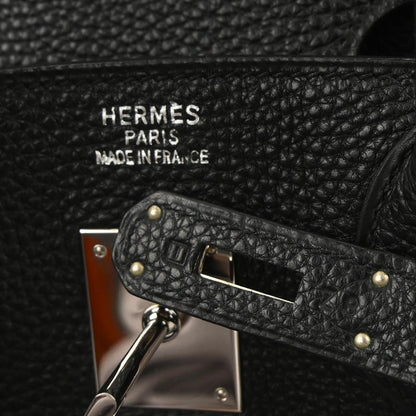 Hermes Black Togo Haut a Courroies 32 Handbag