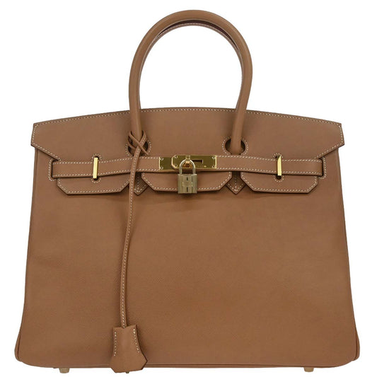 Hermes Natural Courchevel Birkin 35 Handbag