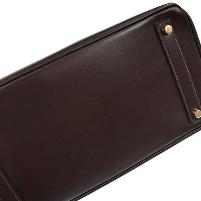Hermes Chocolat Box Calf Haut a Courroies 32 Handbag
