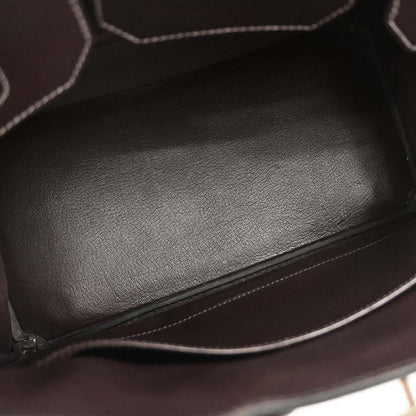 Hermes Chocolat Box Calf Haut a Courroies 32 Handbag