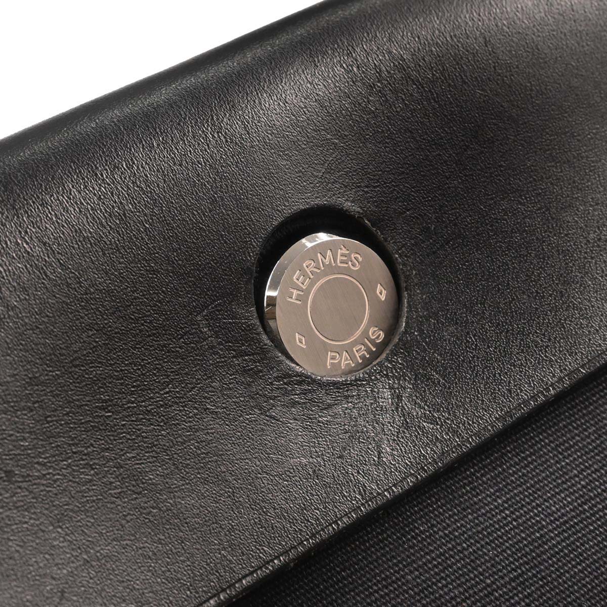 Hermes Black Natural Toile Officier GM Herbag TPM 2 in 1 Shoulder Bag