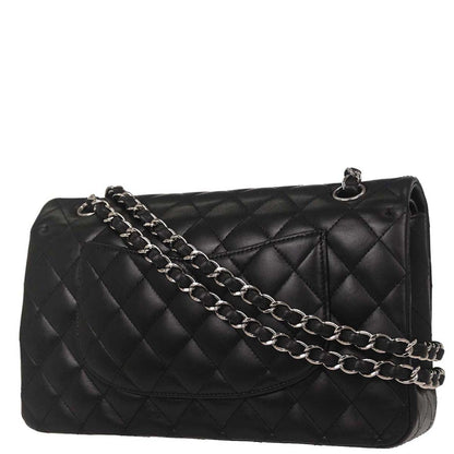 Chanel Black Lambskin Medium Classic Double Flap Shoulder Bag