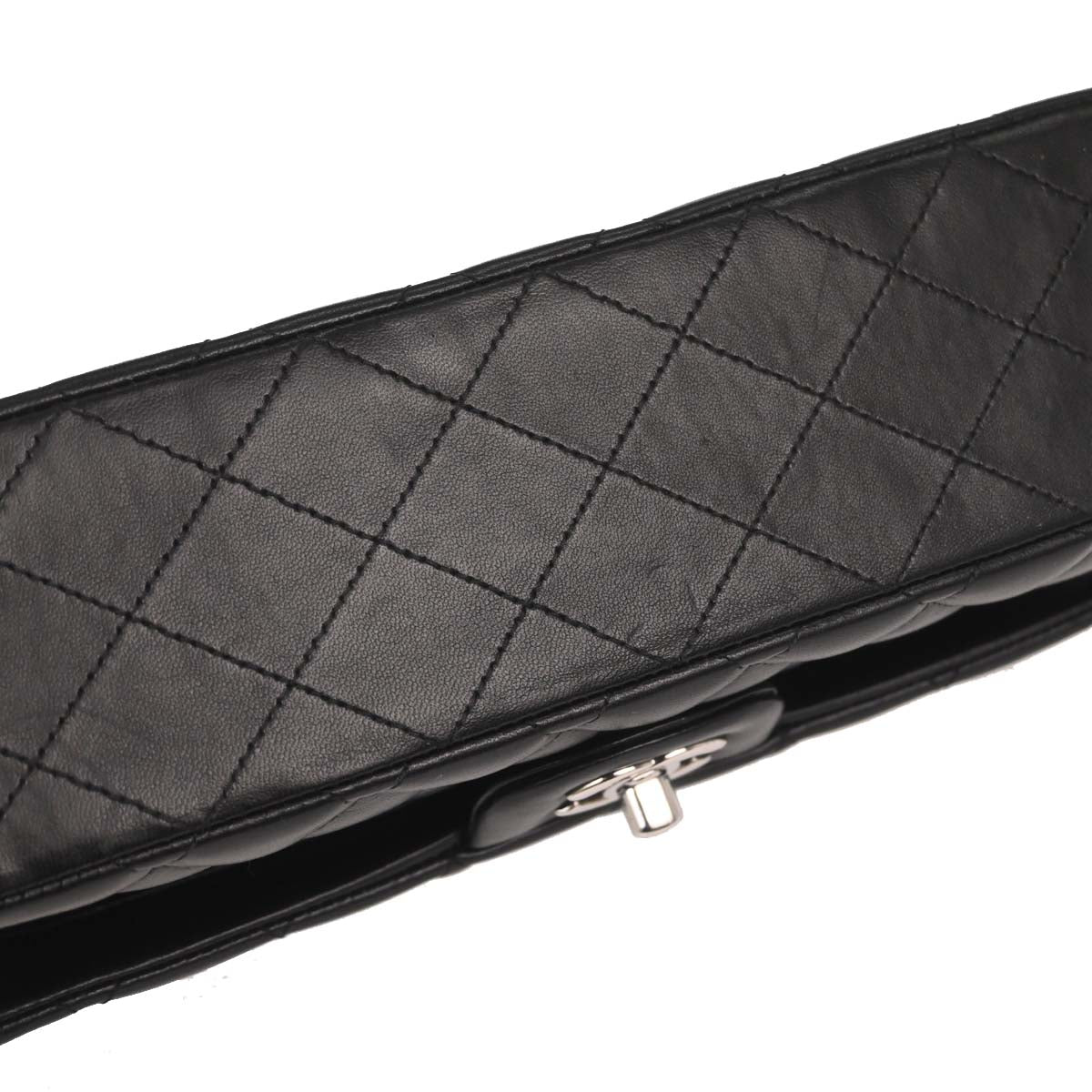Chanel Black Lambskin Medium Classic Double Flap Shoulder Bag