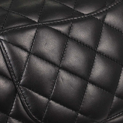 Chanel Black Lambskin Medium Classic Double Flap Shoulder Bag