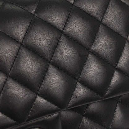Chanel Black Lambskin Medium Classic Double Flap Shoulder Bag