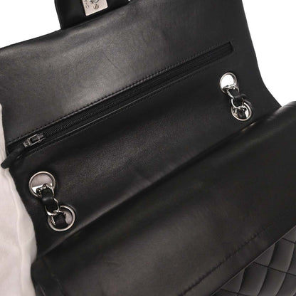 Chanel Black Lambskin Medium Classic Double Flap Shoulder Bag