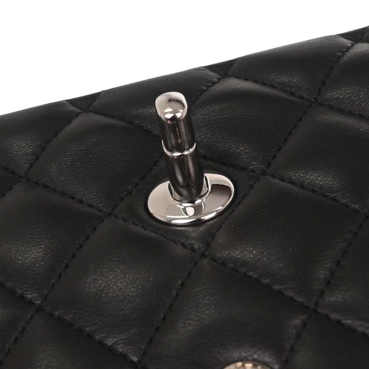 Chanel Black Lambskin Medium Classic Double Flap Shoulder Bag