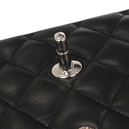 Chanel Black Lambskin Medium Classic Double Flap Shoulder Bag