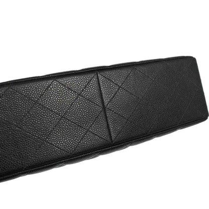 Chanel 1997-1999 Black Caviar Skin Jumbo Classic Flap Shoulder Bag