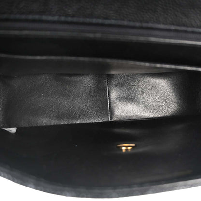 Chanel 1997-1999 Black Caviar Skin Jumbo Classic Flap Shoulder Bag