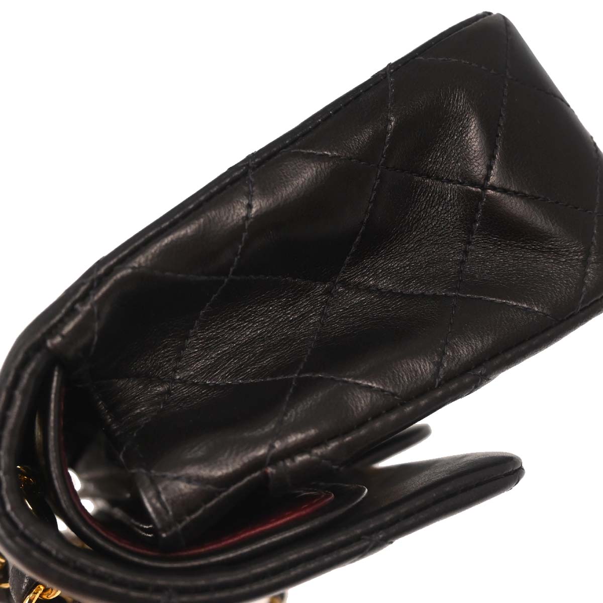 Chanel 1991-1994 Black Lambskin Small Classic Double Flap Shoulder Bag