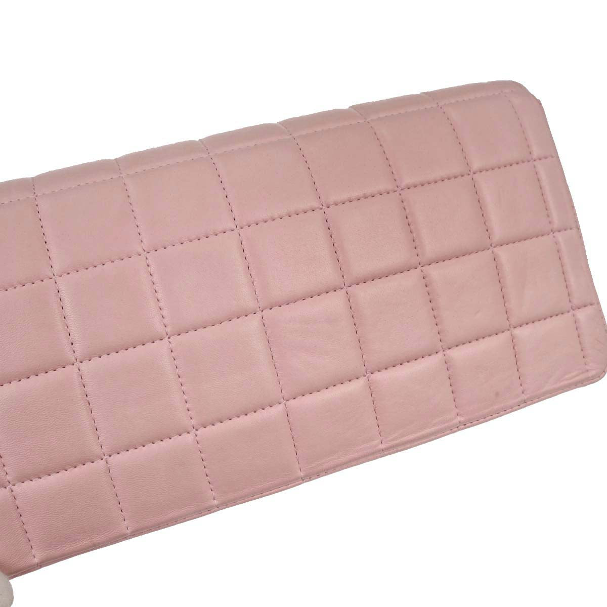 Chanel 2003-2004 Pink Lambskin East West Choco Bar Shoulder Bag