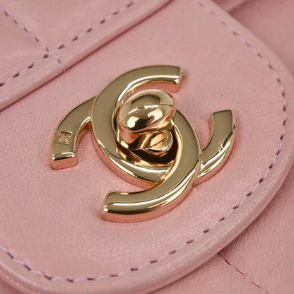 Chanel 2003-2004 Pink Lambskin East West Choco Bar Shoulder Bag