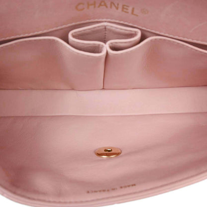 Chanel 2003-2004 Pink Lambskin East West Choco Bar Shoulder Bag
