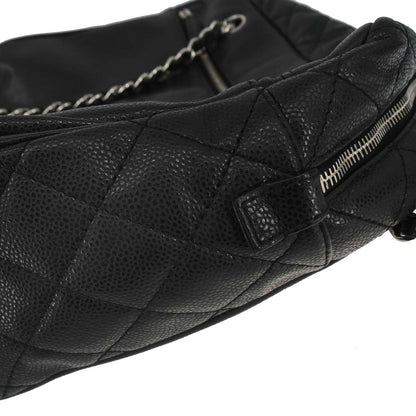 Chanel 2010-2011 Black Caviar Skin Front Zip Chain Handbag