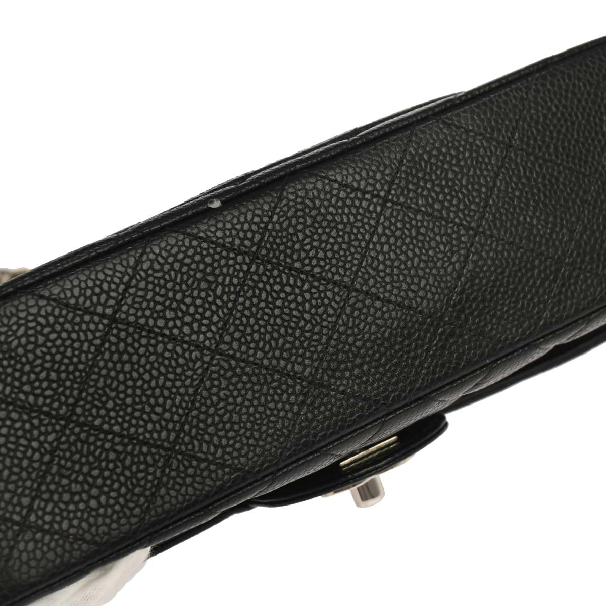 Chanel 2000-2002 Black Caviar Skin Small Classic Double Flap Shoulder Bag