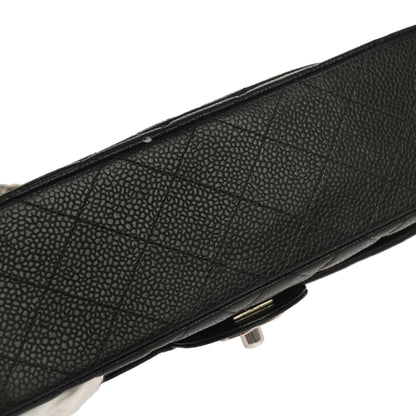 Chanel 2000-2002 Black Caviar Skin Small Classic Double Flap Shoulder Bag