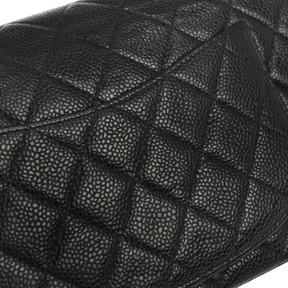 Chanel 2000-2002 Black Caviar Skin Small Classic Double Flap Shoulder Bag