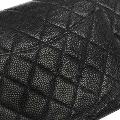 Chanel 2000-2002 Black Caviar Skin Small Classic Double Flap Shoulder Bag