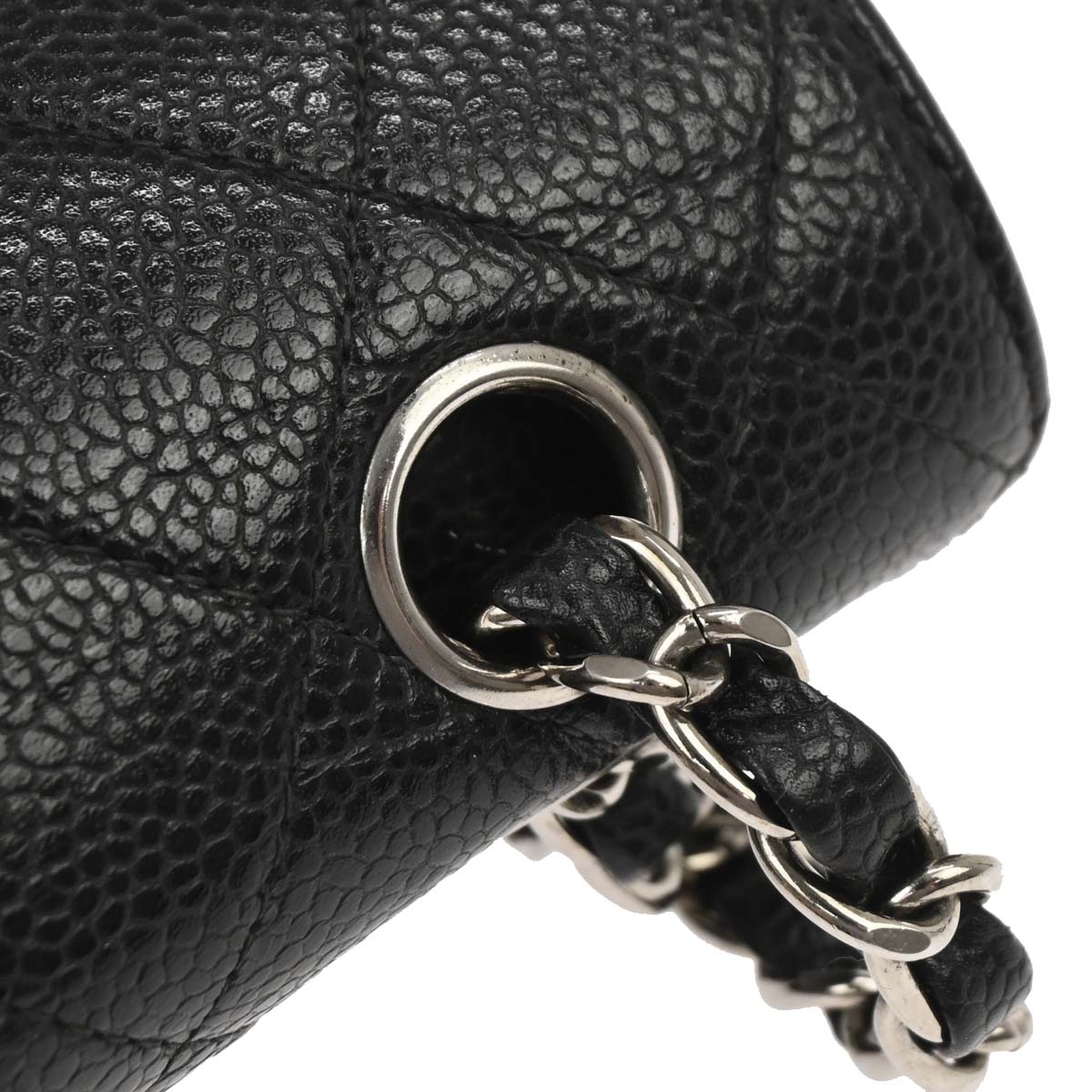 Chanel 2000-2002 Black Caviar Skin Small Classic Double Flap Shoulder Bag