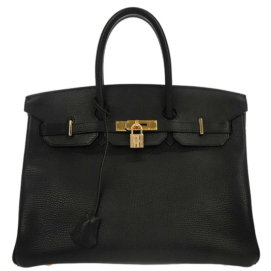 Hermes Black Ardennes Birkin 35 Handbag