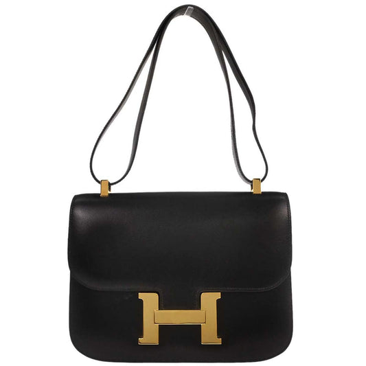 Hermes Black Box Calf Constance 23 Shoulder Bag