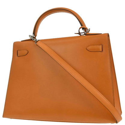 Hermes Orange Box Calf Kelly 32 Sellier 2way Shoulder Handbag