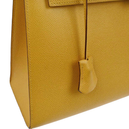Hermes Jaune Courchevel Kelly 32 Sellier 2way Shoulder Handbag