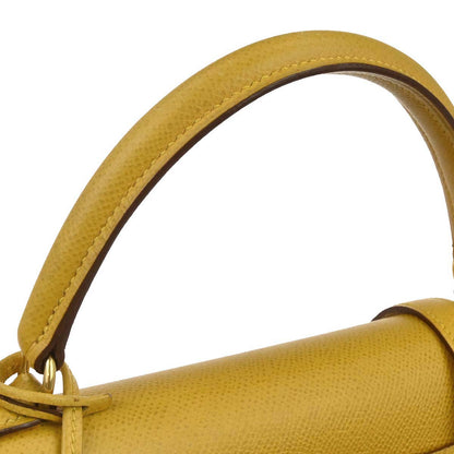 Hermes Jaune Courchevel Kelly 32 Sellier 2way Shoulder Handbag