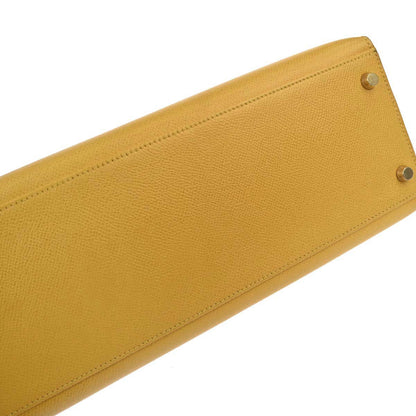 Hermes Jaune Courchevel Kelly 32 Sellier 2way Shoulder Handbag